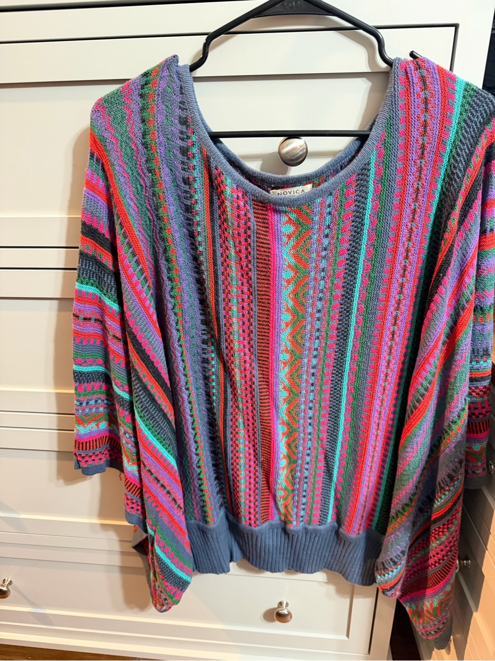 NOVICA Multicolor Peruvian-Style Knit Sweater | Women’s S/M